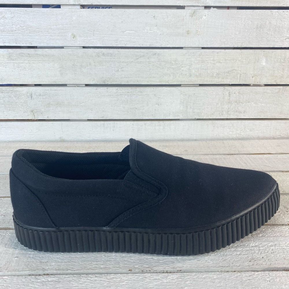 T.U.K. Black Twill Pointed EZ Creeper Slip-on A9487 Men’s Size 8 and Women’s 8.5